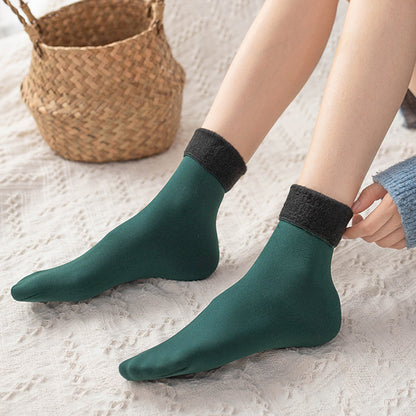 Plush-Lined Ankle Socks for Chilly Days, 5 Pairs