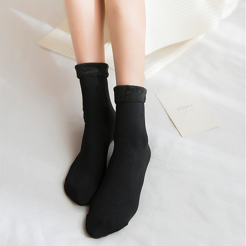 Plush-Lined Ankle Socks for Chilly Days, 5 Pairs