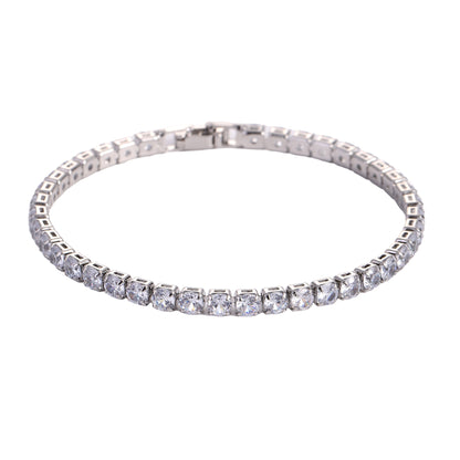 Four-Prong Round Moissanite Tennis Bracelet