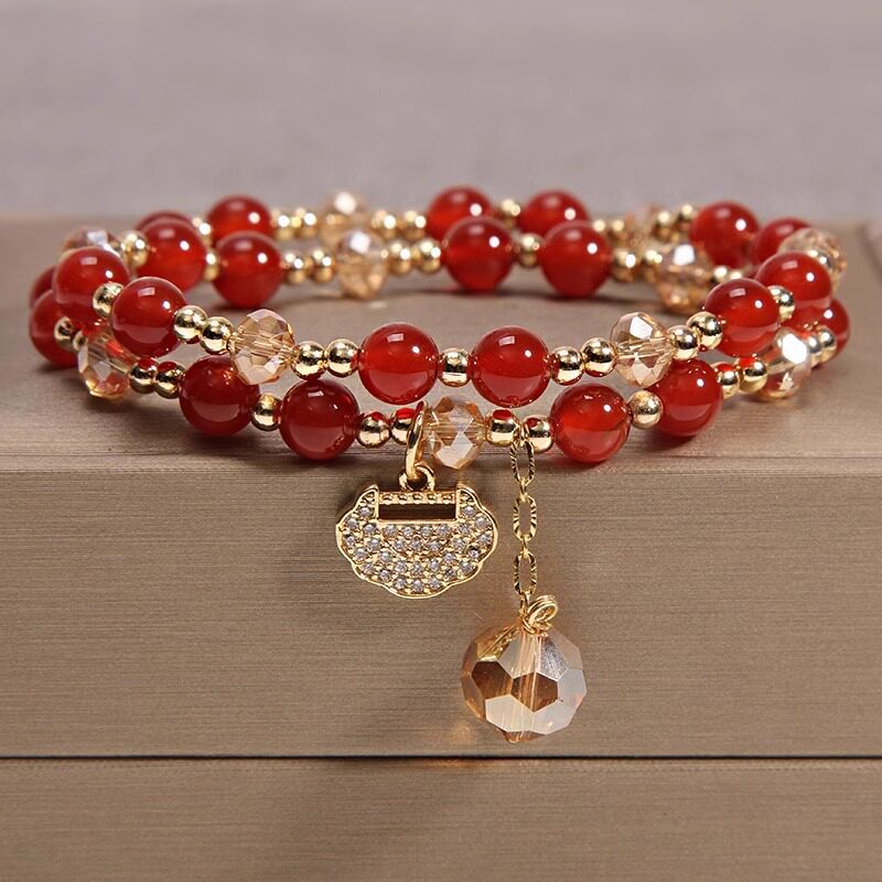Double-Strand Beaded Ruyi Lock Bracelet
