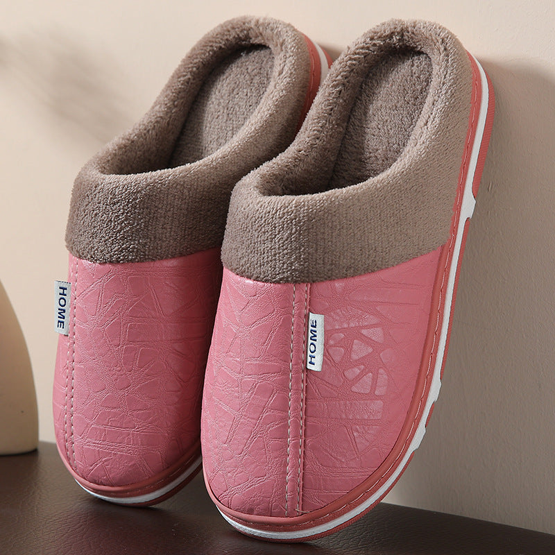 Plush-Lined Slip-On House Slippers