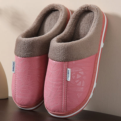 Plush-Lined Slip-On House Slippers