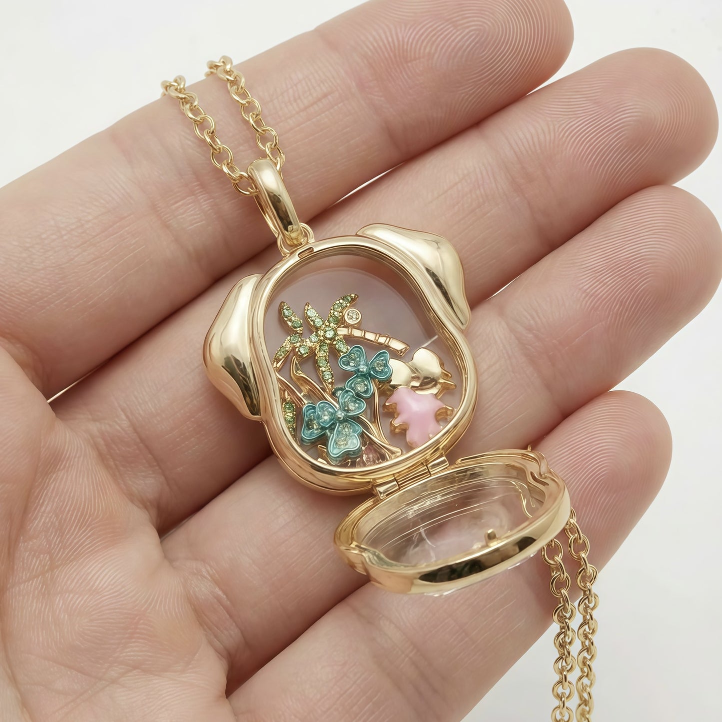 Puppy Locket Necklace Set