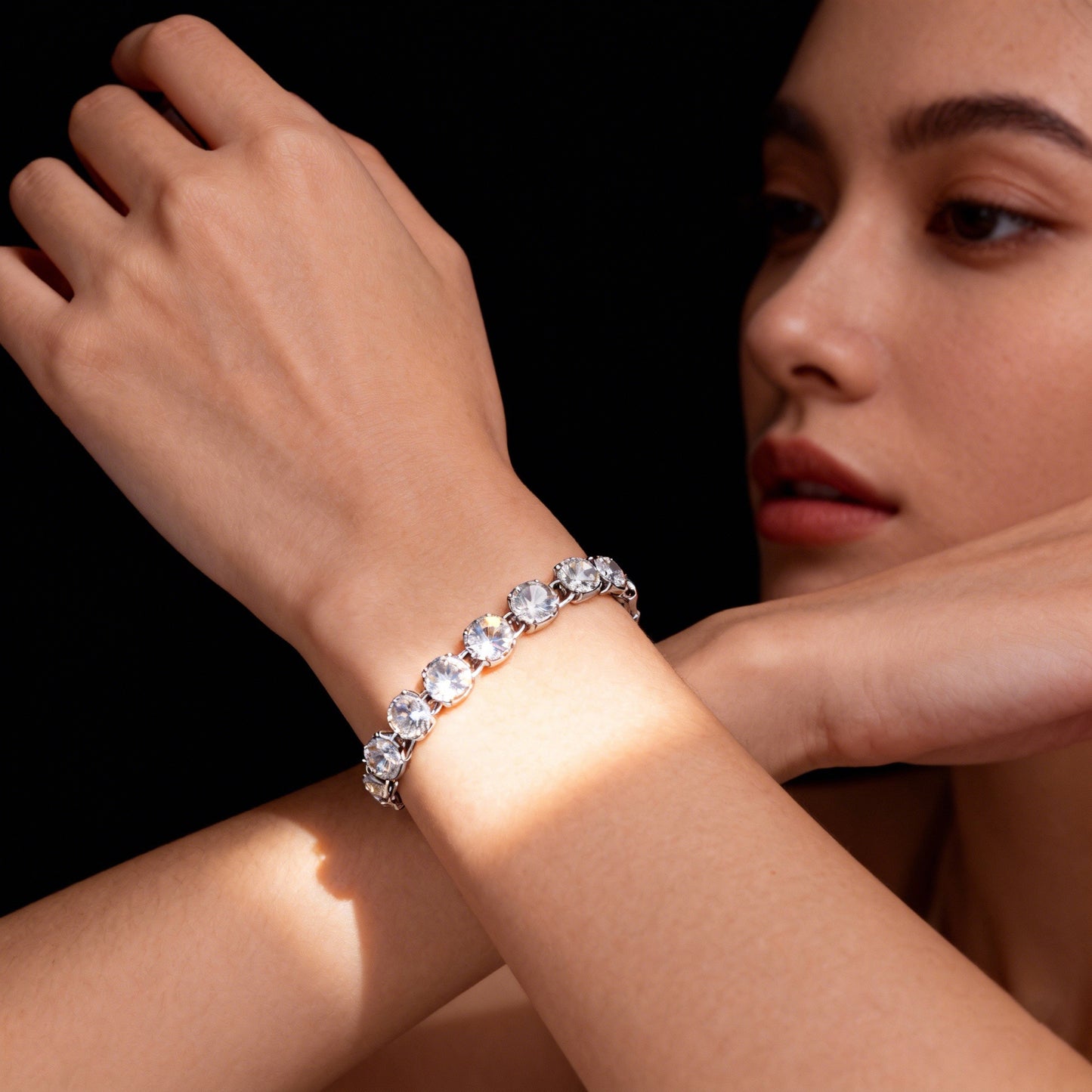 Four-Prong Round Moissanite Tennis Bracelet
