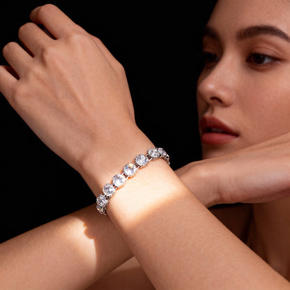 Four-Prong Round Moissanite Tennis Bracelet