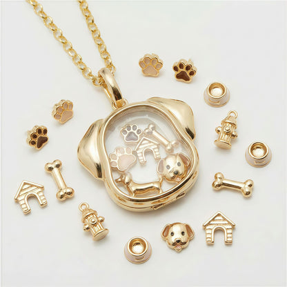 Puppy Locket Necklace Set