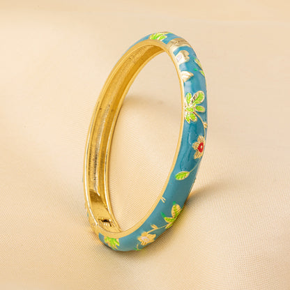 Floral Cloisonné Enamel Bangles – 2 Pack