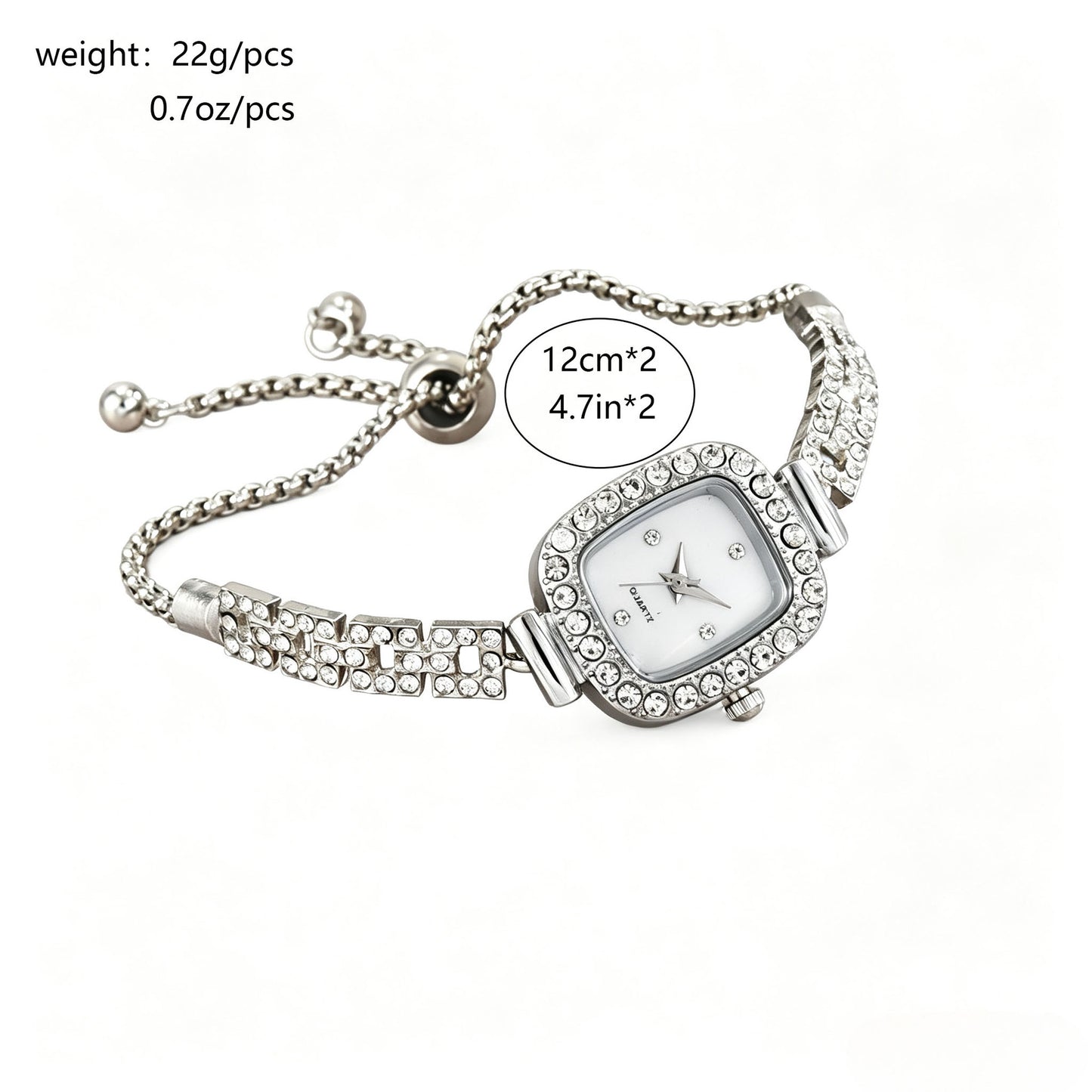 Fashion Heart Floral Diamond Inlaid Bracelet Watch
