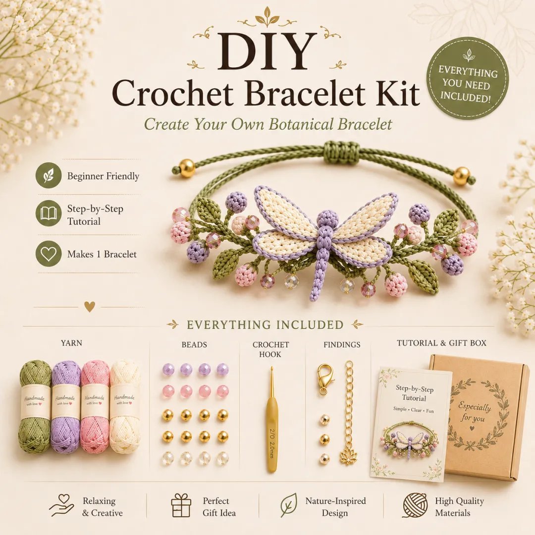 DIY Nature-Inspired Crochet Bracelet Making Kit