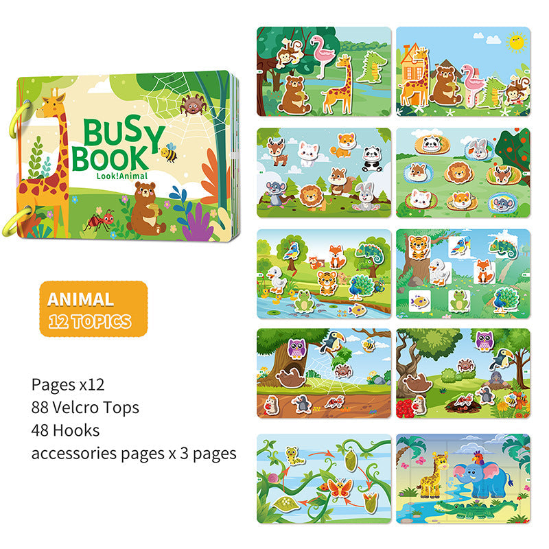 Reusable Preschool Busy Book for Early Learning and Quiet Play