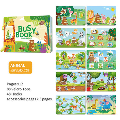 Reusable Preschool Busy Book for Early Learning and Quiet Play