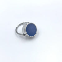 Silver with Blue Acrylic
