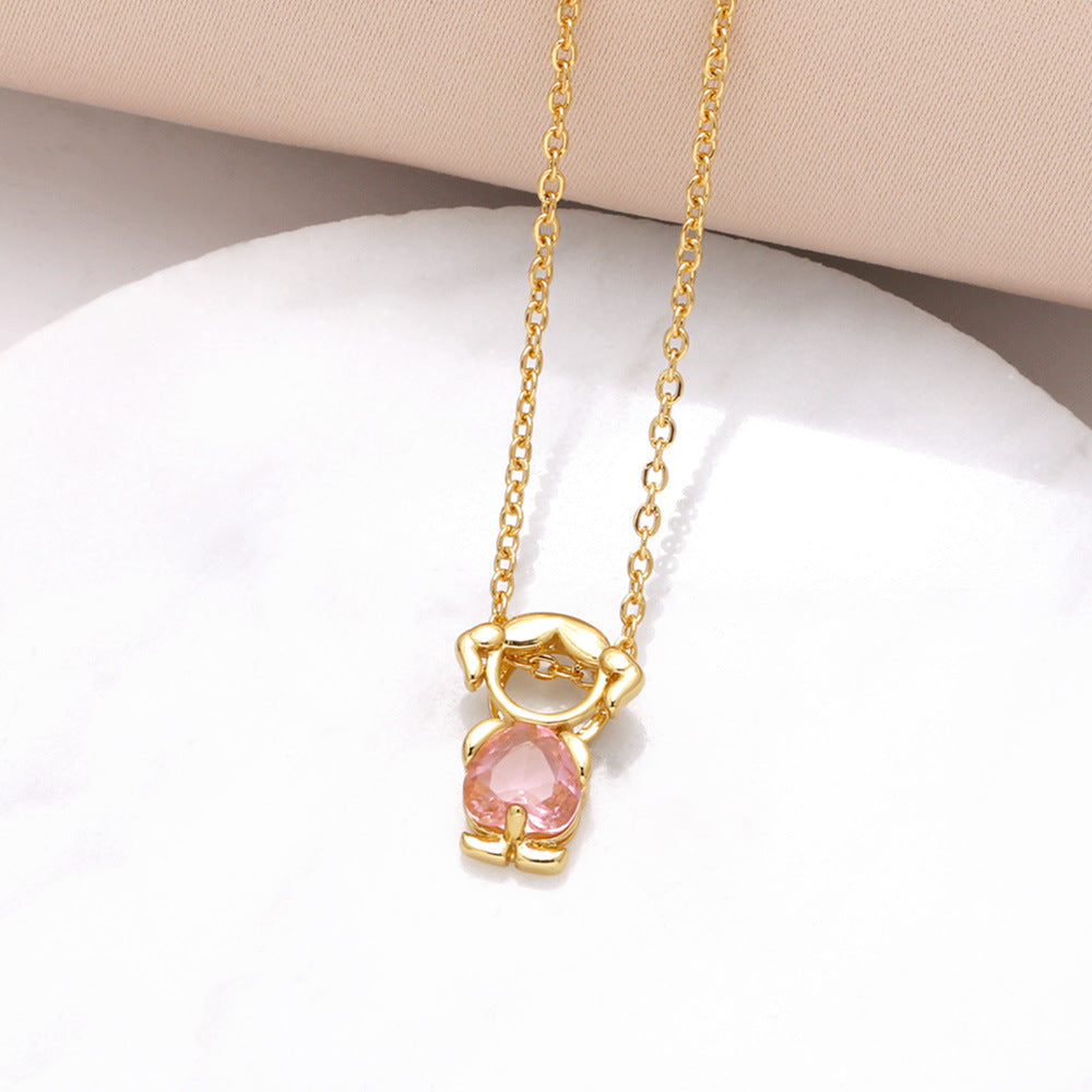 Personalized Boy & Girl Family Pendant Necklace