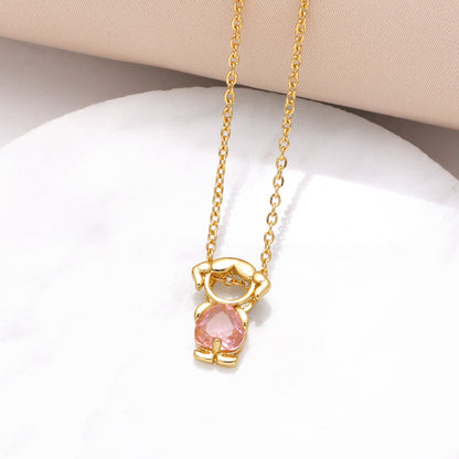 Personalized Boy & Girl Family Pendant Necklace