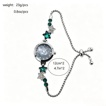 Fashion Heart Floral Diamond Inlaid Bracelet Watch
