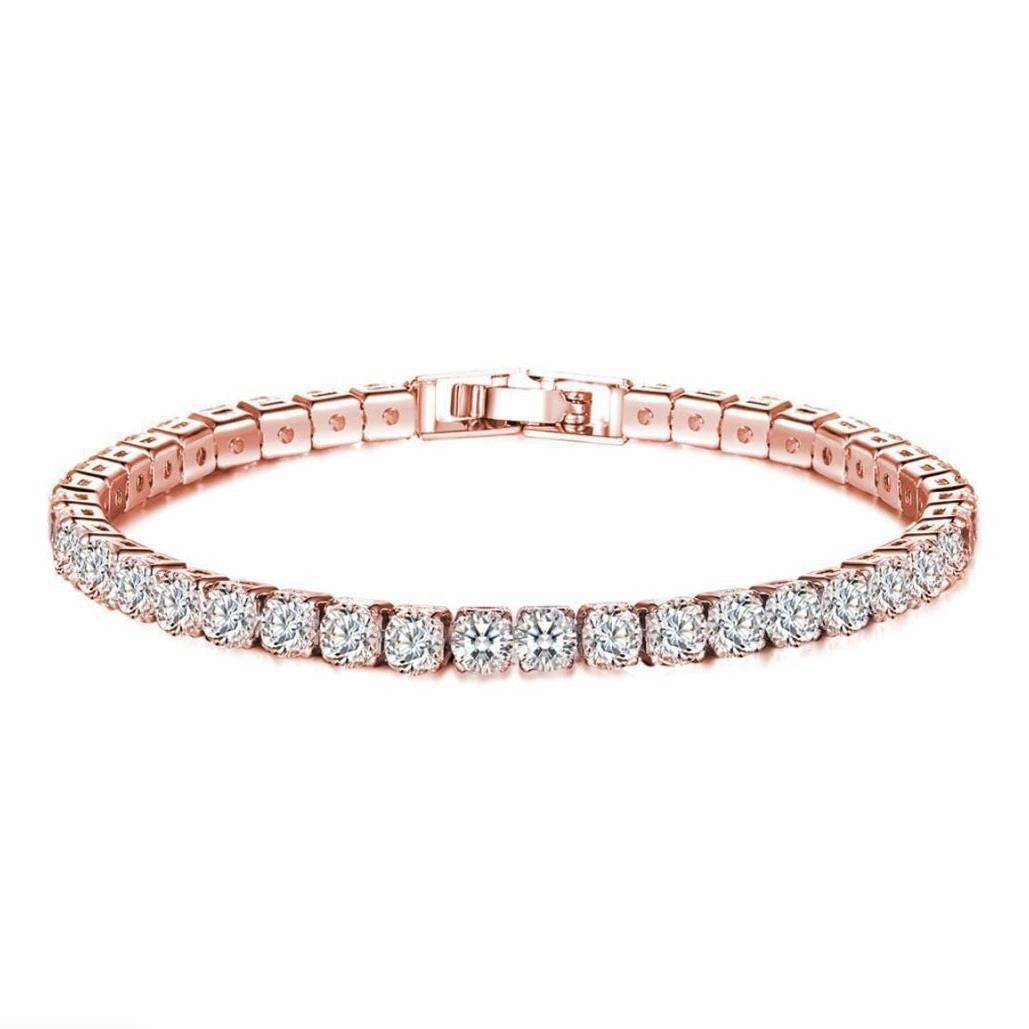 Four-Prong Round Moissanite Tennis Bracelet