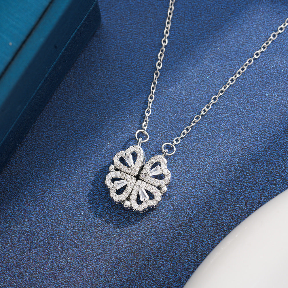 4-Leaf Clover 4 Hearts Necklace 2-Pack