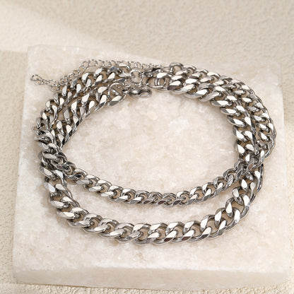 14K Gold Stackable Cuban Link Anklet
