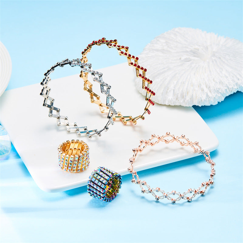 2-In-1 Adjustable Brass Magic Bracelet & Ring