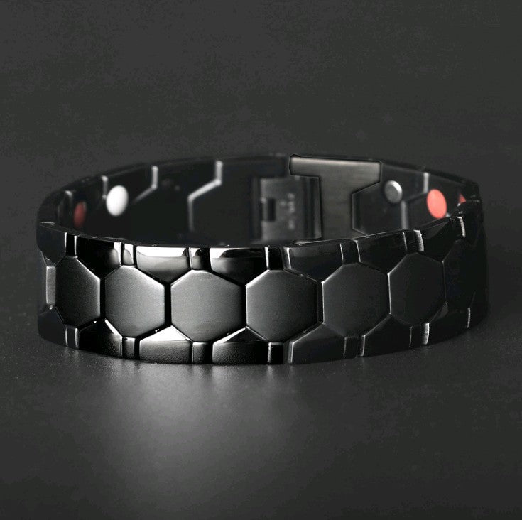 Hexagon Titanium Steel Magnetic Bracelet for Men