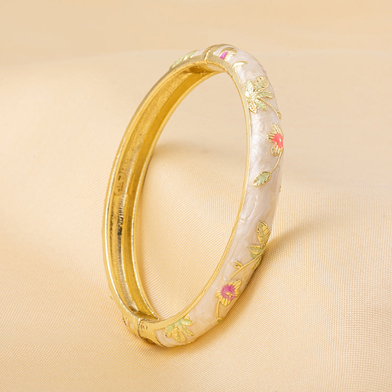 Floral Cloisonné Enamel Bangles – 2 Pack