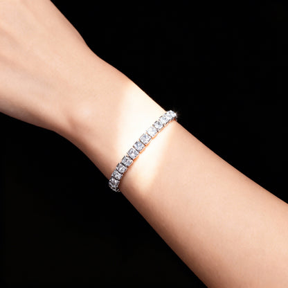 Four-Prong Round Moissanite Tennis Bracelet
