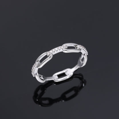 Moissanite Band Chain Link Wedding Ring