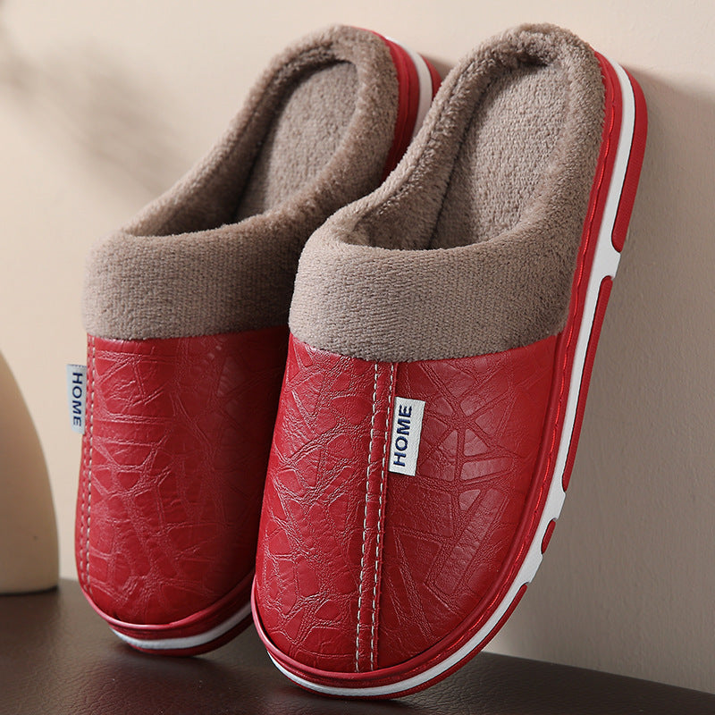 Plush-Lined Slip-On House Slippers