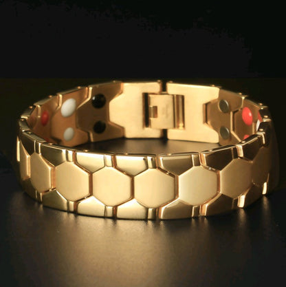 Hexagon Titanium Steel Magnetic Bracelet for Men