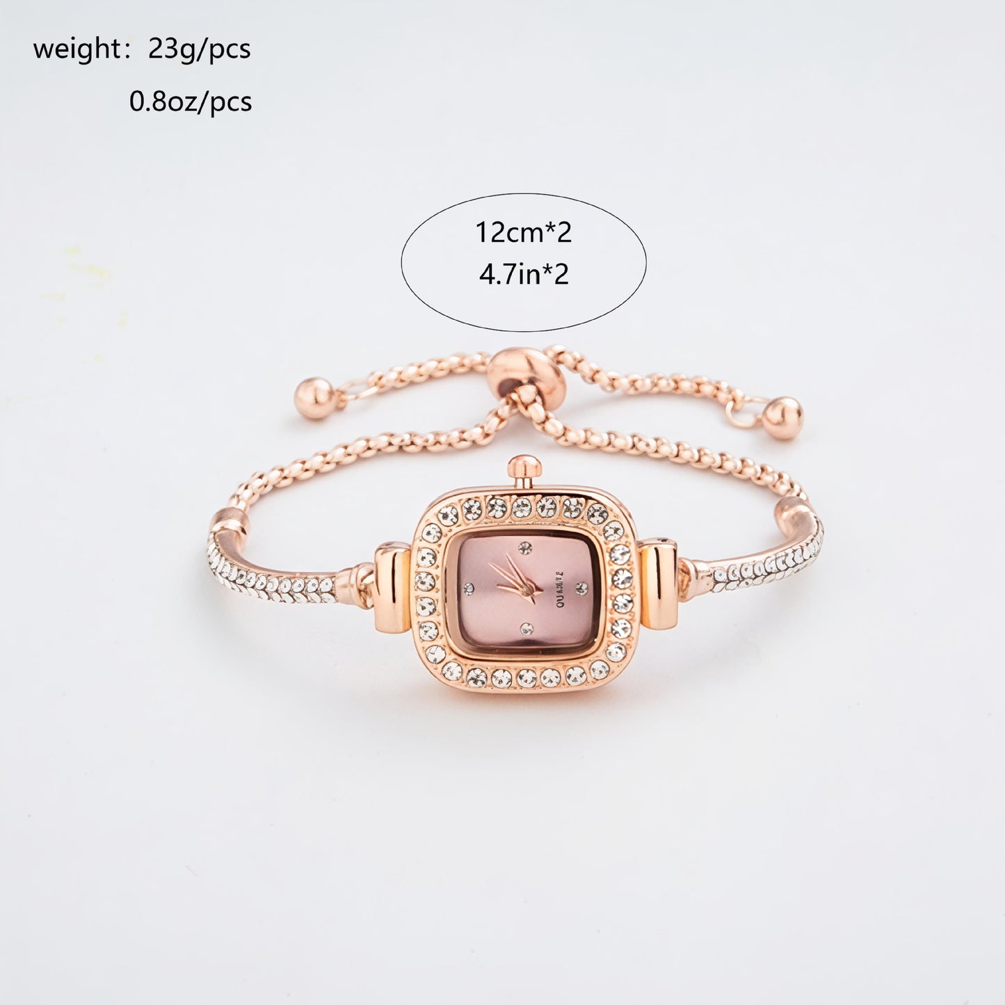 Fashion Heart Floral Diamond Inlaid Bracelet Watch