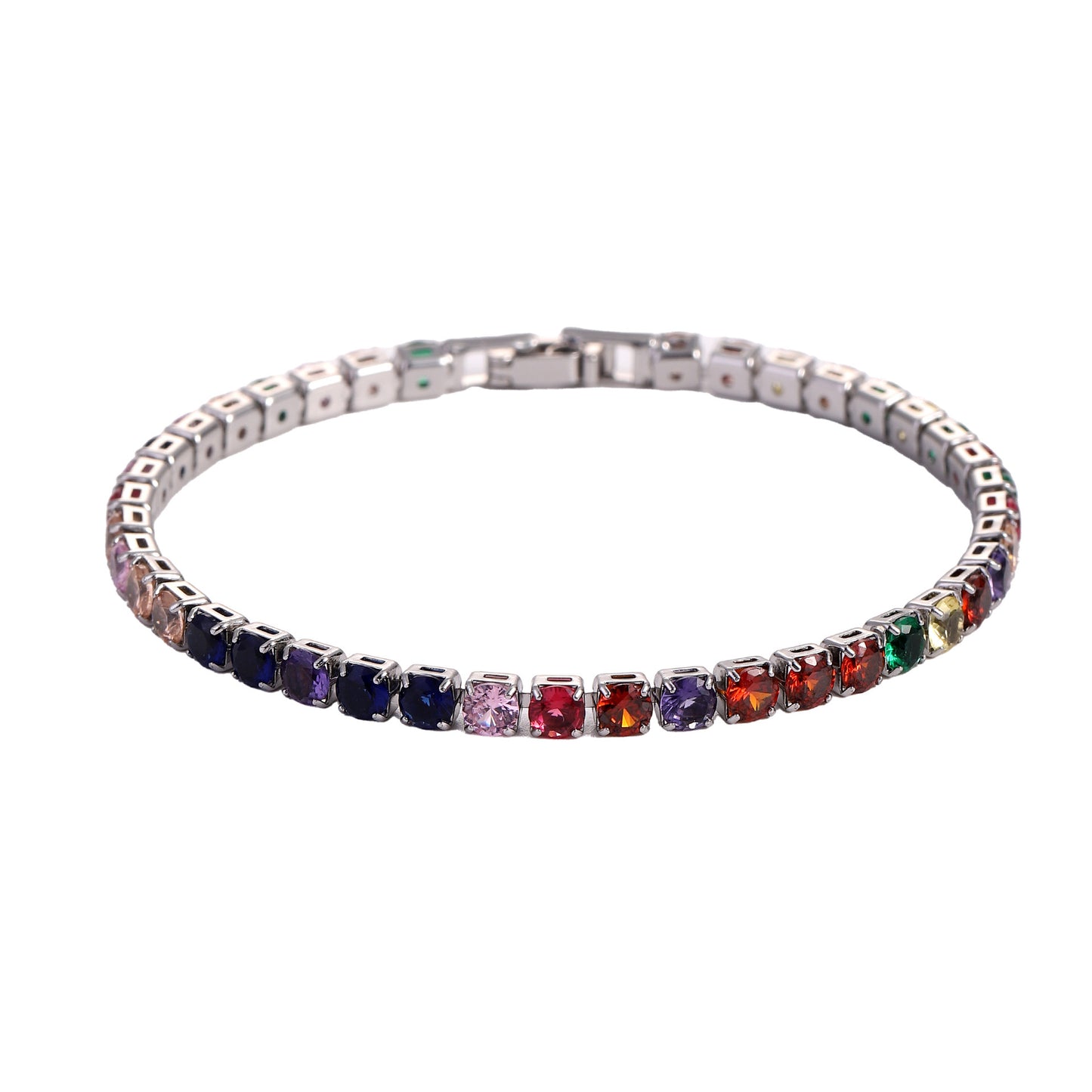 Four-Prong Round Moissanite Tennis Bracelet