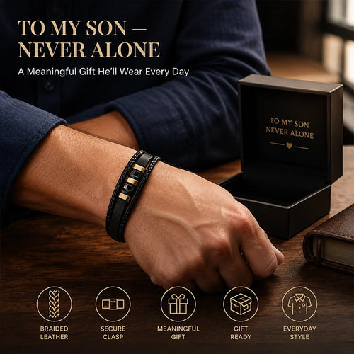 To My Son Braided Bracelet Gift Set