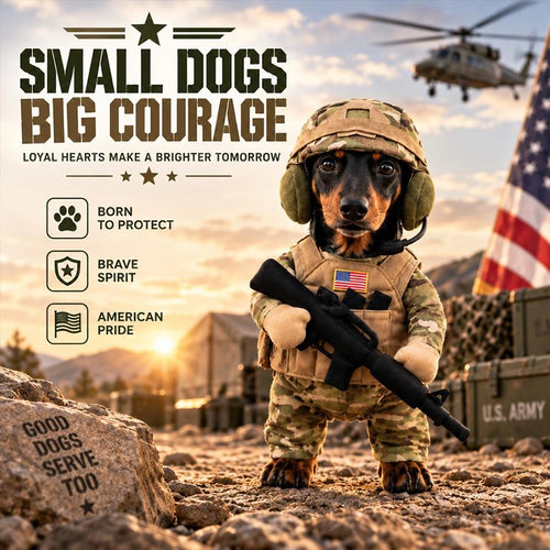 Front-Facing Soldier Dog Costume Set for Halloween Photos and Parties