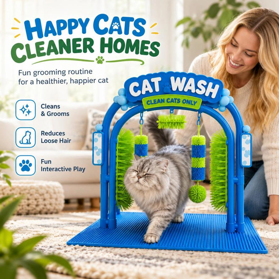 Cat Self-Grooming Station with Brushing Surface