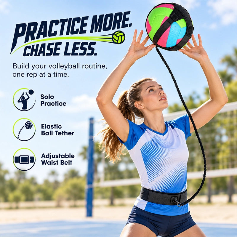 Solo Volleyball Training Tether Set in Pink or Black