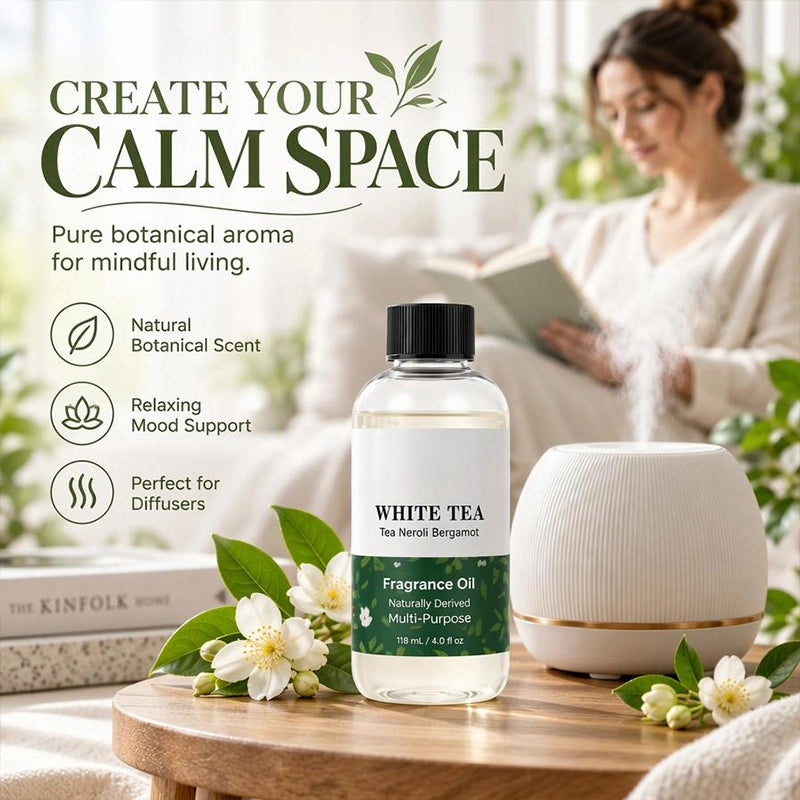 White Tea Fragrance Oil Refill Bottle