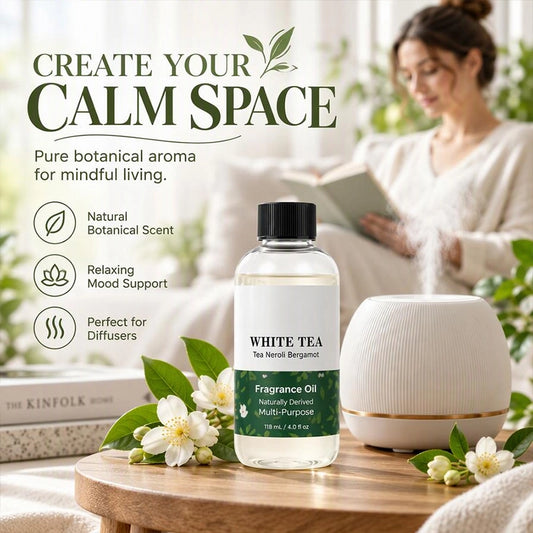 White Tea Fragrance Oil Refill Bottle