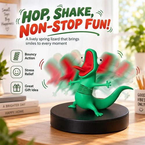 Spring-Mounted Lizard Figurines, Two-Pack