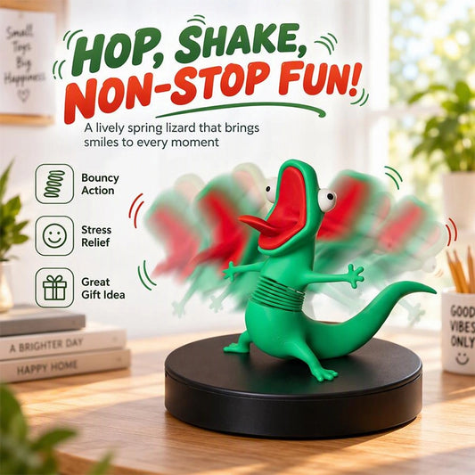 Spring-Mounted Lizard Figurines, Two-Pack