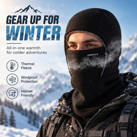 Three-in-One Fleece Balaclava Hat for Cold-Weather Outdoor Wear
