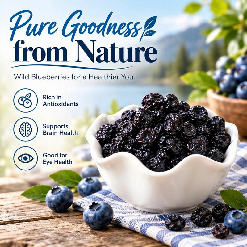 Premium Unsweetened Dried Wild Blueberries – 250g Bag
