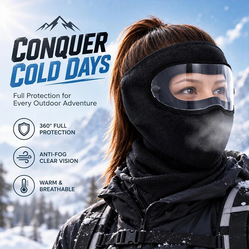 Winter Fleece Face Cover with Detachable Clear Goggles