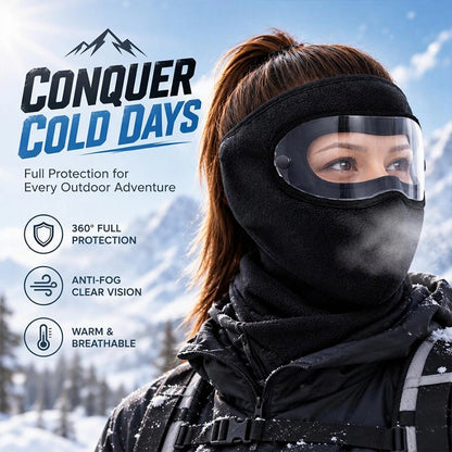 Winter Fleece Face Cover with Detachable Clear Goggles