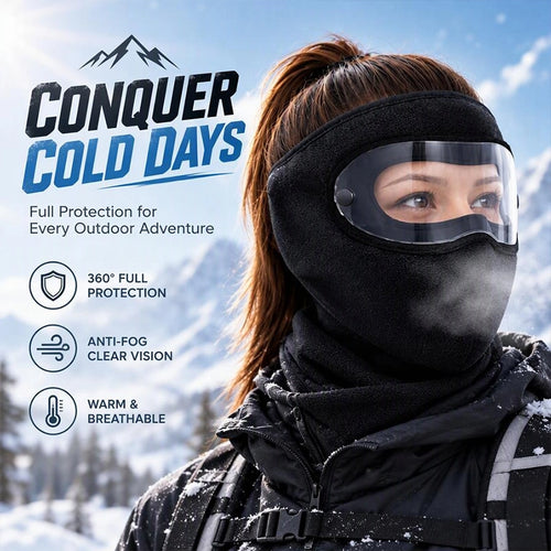Winter Fleece Face Cover with Detachable Clear Goggles