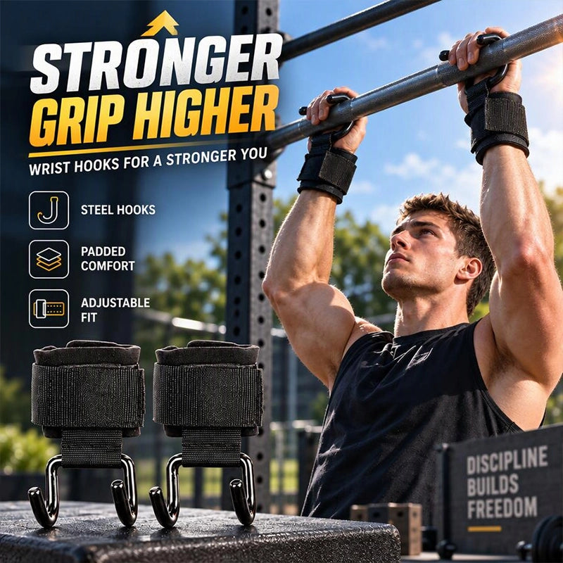 Padded Wrist Lifting Hooks for Pull Exercises, Pair