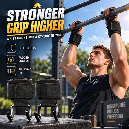 Padded Wrist Lifting Hooks for Pull Exercises, Pair