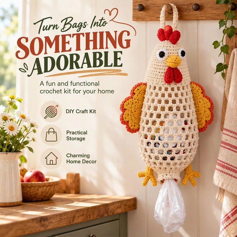 DIY Crochet Animal Bag Holder Kit for Hanging Storage