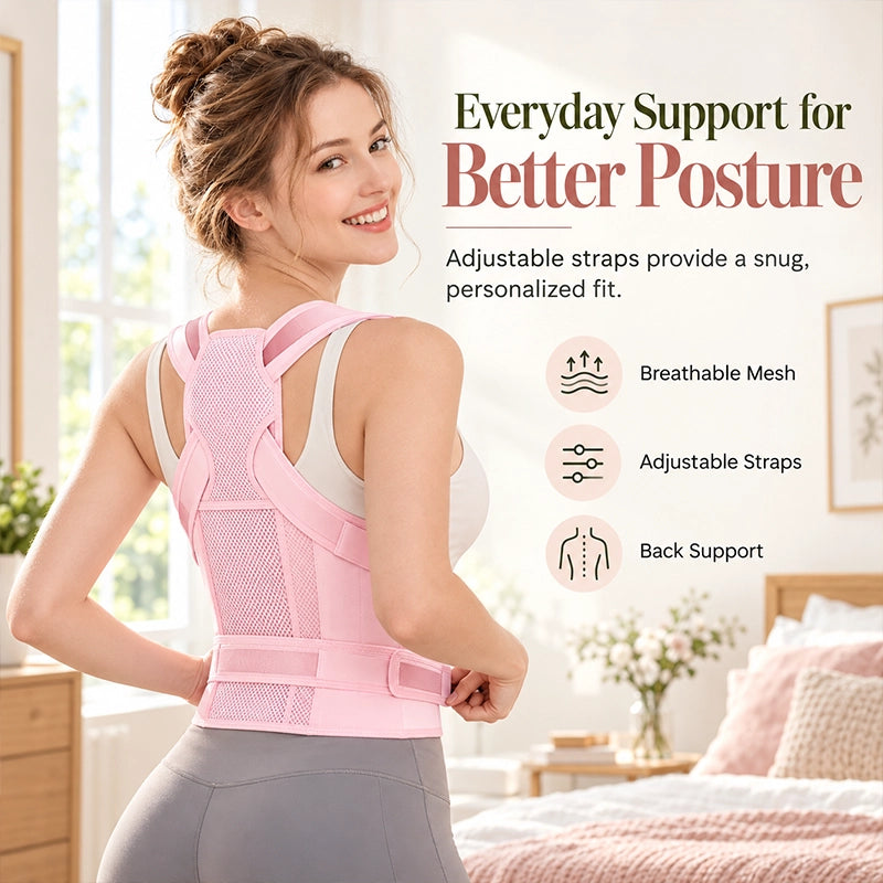 Adjustable Cross-Strap Back Support for Posture Awareness