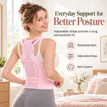 Adjustable Cross-Strap Back Support for Posture Awareness