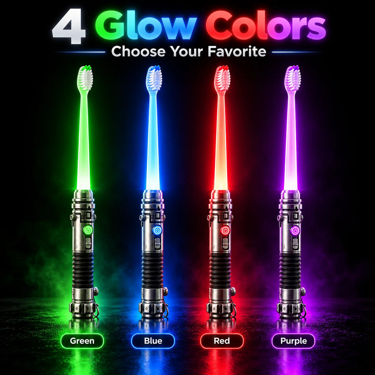 LED Glow Manual Toothbrush with a Sci-Fi Handle — view 1